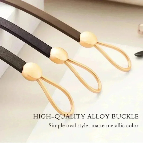 Western Boho Minimalist Camel Knot Belt Thin Waist Belt Vintage Style - Picture 6 of 9